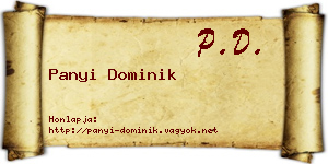 Panyi Dominik névjegykártya